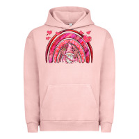 Pigment Salmon valentines day rainbow with cupid gnome Urban Hoodie - NancyCooperArtShop