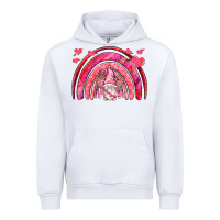 White valentines day rainbow with cupid gnome Urban Hoodie - NancyCooperArtShop