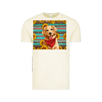 Vintage Arctic golden retriever with sunflowers Vintage Tee - Artiststas