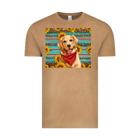 Vintage Camel golden retriever with sunflowers Vintage Tee - Artiststas