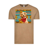 Vintage Coffee golden retriever with sunflowers Vintage Tee - Artiststas