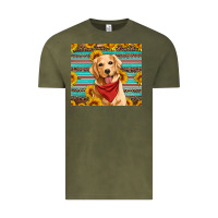 Vintage Olive golden retriever with sunflowers Vintage Tee - Artiststas