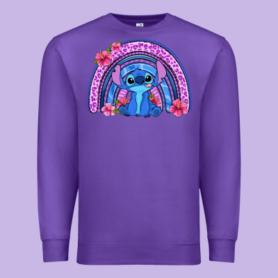Stitch Rainbow Premium Sweatshirt Designed By Zillion Design Studio
