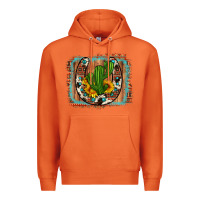 Carrot cactus sunflower cowhide horseshoe  background Premium Hoodie - Artiststas