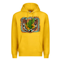 Lemon cactus sunflower cowhide horseshoe  background Premium Hoodie - Artiststas
