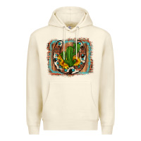 Sandshell cactus sunflower cowhide horseshoe  background Premium Hoodie - Artiststas