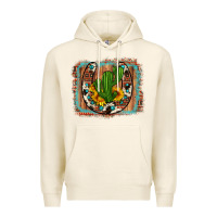 Tofu cactus sunflower cowhide horseshoe  background Premium Hoodie - Artiststas