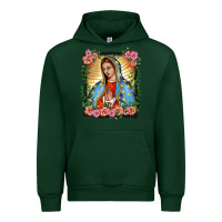Forest Green lady of guadalupe portrait Urban Hoodie - BarkalooDesign