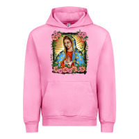 Fuchsia Pink lady of guadalupe portrait Urban Hoodie - BarkalooDesign