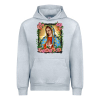 Heather Grey lady of guadalupe portrait Urban Hoodie - BarkalooDesign