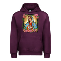 Mauve Wine lady of guadalupe portrait Urban Hoodie - BarkalooDesign