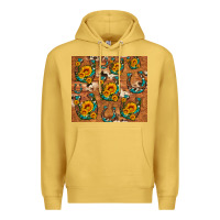Antique Gold sunflower turquoise leopard cowhide horseshoe Premium Hoodie - Artiststas