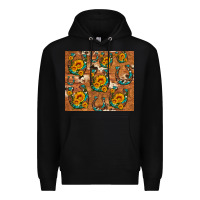 Black sunflower turquoise leopard cowhide horseshoe Premium Hoodie - Artiststas