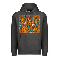 Charcoal Heather sunflower turquoise leopard cowhide horseshoe Premium Hoodie - Artiststas