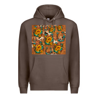 Coffee sunflower turquoise leopard cowhide horseshoe Premium Hoodie - Artiststas