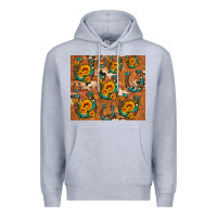 Heather Grey sunflower turquoise leopard cowhide horseshoe Premium Hoodie - Artiststas