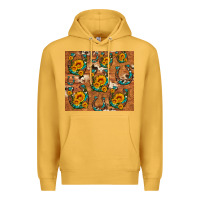 Mustard sunflower turquoise leopard cowhide horseshoe Premium Hoodie - Artiststas