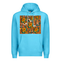 Ocean Blue sunflower turquoise leopard cowhide horseshoe Premium Hoodie - Artiststas