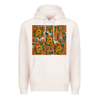 Pale Pink sunflower turquoise leopard cowhide horseshoe Premium Hoodie - Artiststas