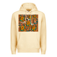 Pina Colada sunflower turquoise leopard cowhide horseshoe Premium Hoodie - Artiststas