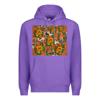 Purple sunflower turquoise leopard cowhide horseshoe Premium Hoodie - Artiststas