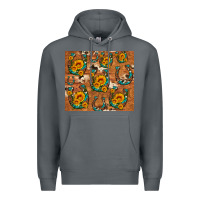 Rock sunflower turquoise leopard cowhide horseshoe Premium Hoodie - Artiststas