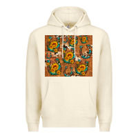 Sandshell sunflower turquoise leopard cowhide horseshoe Premium Hoodie - Artiststas
