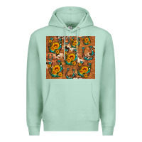 Seafoam sunflower turquoise leopard cowhide horseshoe Premium Hoodie - Artiststas