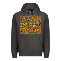 Smoke sunflower turquoise leopard cowhide horseshoe Premium Hoodie - Artiststas