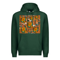 Sports Green sunflower turquoise leopard cowhide horseshoe Premium Hoodie - Artiststas