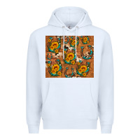 White sunflower turquoise leopard cowhide horseshoe Premium Hoodie - Artiststas