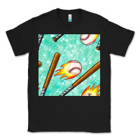 Black baseball bat with thunders seamless pattern Classic Tee - BundleAndBundleShop