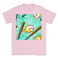 Bubblegum Pink baseball bat with thunders seamless pattern Classic Tee - BundleAndBundleShop