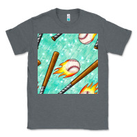 Charcoal Heather baseball bat with thunders seamless pattern Classic Tee - BundleAndBundleShop