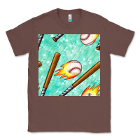 Chestnut baseball bat with thunders seamless pattern Classic Tee - BundleAndBundleShop