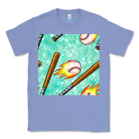 Colony Blue baseball bat with thunders seamless pattern Classic Tee - BundleAndBundleShop