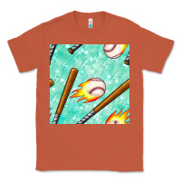 Copper baseball bat with thunders seamless pattern Classic Tee - BundleAndBundleShop