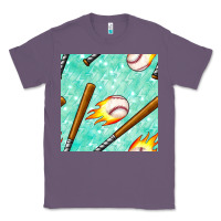 Lavender baseball bat with thunders seamless pattern Classic Tee - BundleAndBundleShop