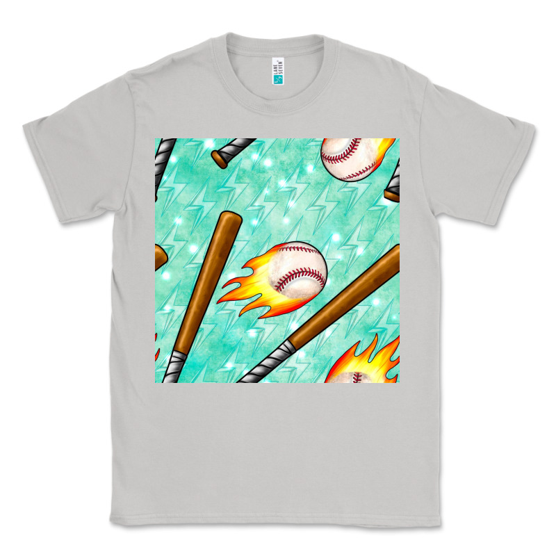 Baseball Bat With Thunders Seamless Pattern Classic Tee by BundleAndBundleShop | Teevron