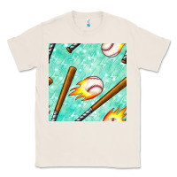 Natural baseball bat with thunders seamless pattern Classic Tee - BundleAndBundleShop