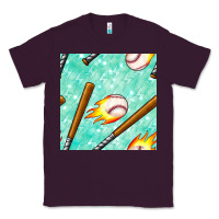 Plum baseball bat with thunders seamless pattern Classic Tee - BundleAndBundleShop
