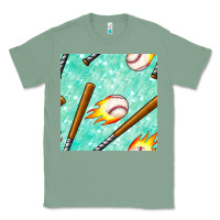 Sage baseball bat with thunders seamless pattern Classic Tee - BundleAndBundleShop