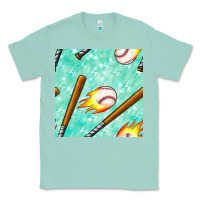 Seafoam baseball bat with thunders seamless pattern Classic Tee - BundleAndBundleShop