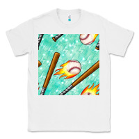 White baseball bat with thunders seamless pattern Classic Tee - BundleAndBundleShop