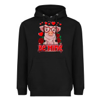 Black be mine valentine's day baby pig Heavyweight Hoodie - RanaPortraitStore