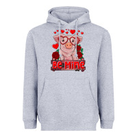 Heather Grey be mine valentine's day baby pig Heavyweight Hoodie - RanaPortraitStore