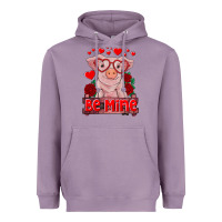 Lavender be mine valentine's day baby pig Heavyweight Hoodie - RanaPortraitStore