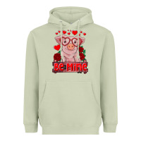 Matcha be mine valentine's day baby pig Heavyweight Hoodie - RanaPortraitStore