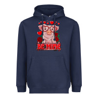 Navy be mine valentine's day baby pig Heavyweight Hoodie - RanaPortraitStore