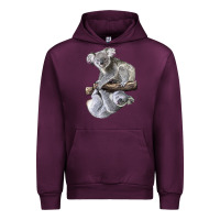 Mauve Wine Koala Urban Hoodie - LillyAllenDesigns
